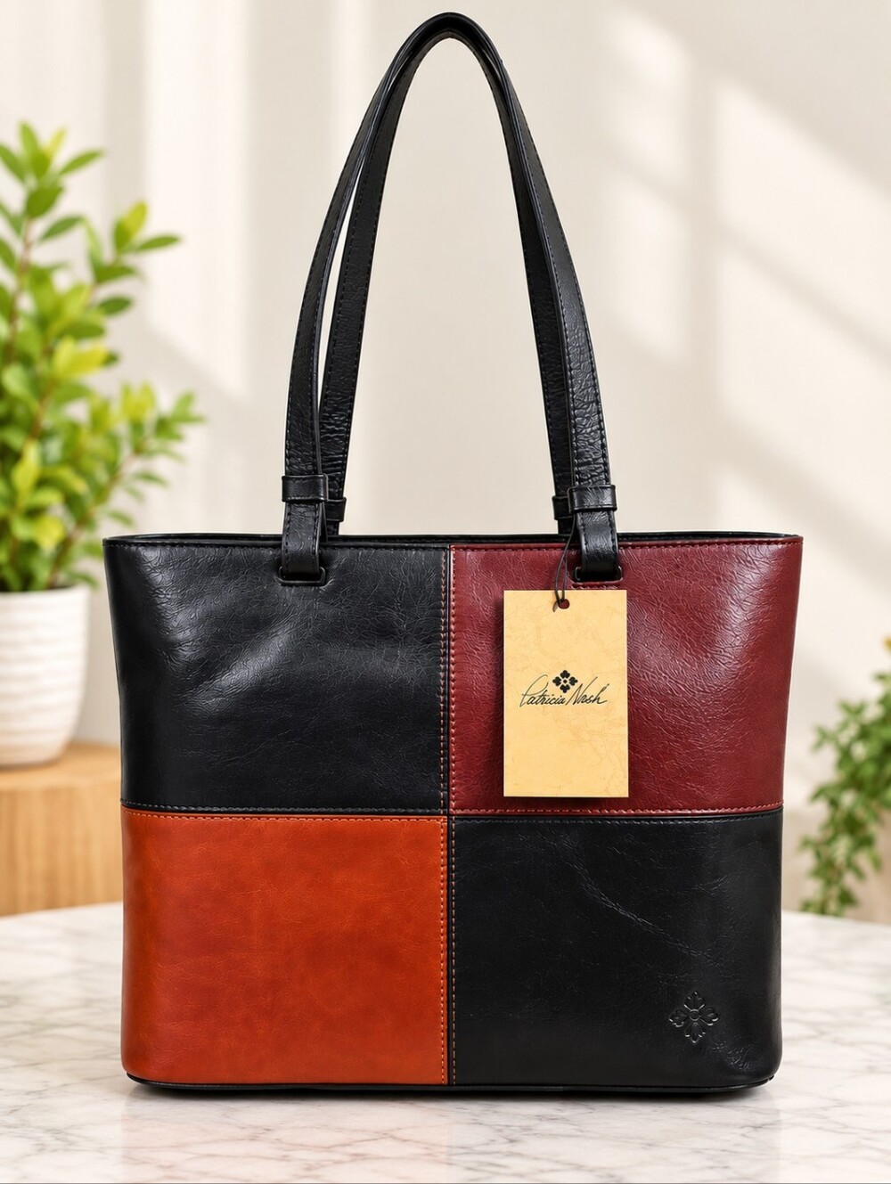 Patricia Nash Color Block Leather Tote – NEW WITH TAGS